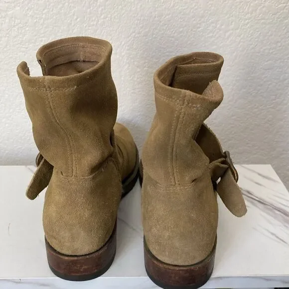 Frye Veronica Moto Green Suede Bootie - Picture 4 of 8